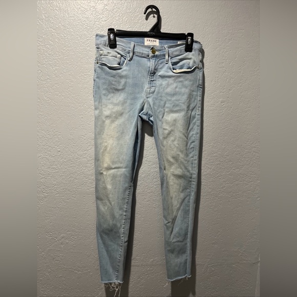 FRAME Le Skinny De Jeanne Raw Hem Crop Skinny Jeans In Jerome - Picture 2 of 7
